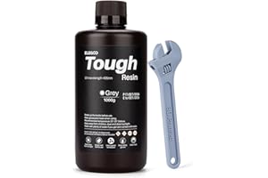 ELEGOO Resina Tough con Alta Dureza, Baja Viscosidad y Contracción Mínima, Compatible con Impresora 3D MSLA/LCD/DLP, Gris 1000g