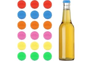 ‎HUAJIAO 24 Stück Flaschenverschluss Bierflaschen, Wiederverwendbar Flaschendeckel Silikon Kronkorken Bunt Beer Saver Spülmaschinenfest für Wein Champagner Bier