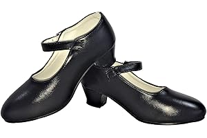 LBA Zapatos de Flamenco, Sevillanas, Danza, Baile, Niñas y Mujeres. Color Negro.