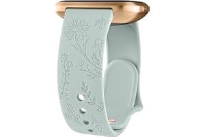 Vancle Armband für Fitbit Versa 2 Armband/Fitbit Versa/Fitbit Versa Lite/Fitbit Versa SE Damen Herren, Silikon Armbänder Floral Gravierte Uhrenarmband Sport Ersatzarmband