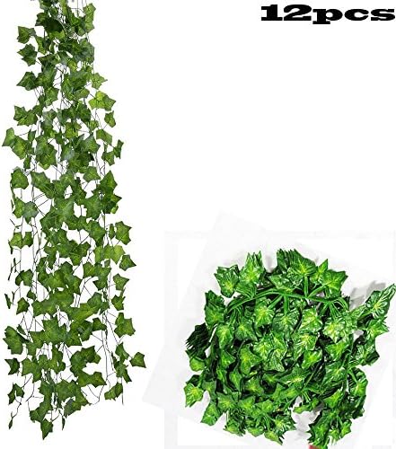 12pcs 83 Feet Artificial Ivy Leaf Vine Plant Garland Fake Foliage Green Wedding Party