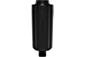 Wessper AWF-SWR-P-ANM-W FITaqua, KDF, 1/2 Gewinde, Duschfilter gegen Kalk und Chlor. Reduziert Haarausfall und Hauterretation, Wellness, Markenfilter, Kalkfilter für Dusche & Badewanne, Schwarz