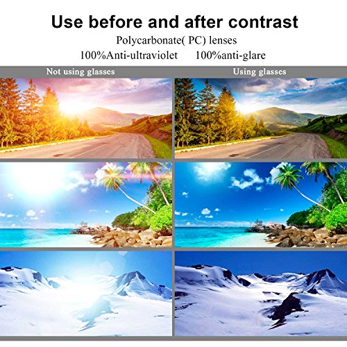 Sportbrille Vikeepro Sport Sonnenbrille Fahrradbrille UV400 TR90 für Damen und Herren Fahrradfahren Wintersport Radtouren Autofahren Wandern Angeln Golf - 6