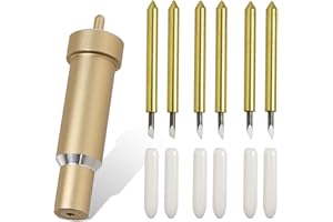 CTYUEYUN 6 Pcs Premium Fine Point Blade with 1 Housing, 30°/45°/60° Cutting Replacement Blades,Deep Cut Blade Maker,Compatible with Cricut Maker 3/Maker Air 3/Air 2/Air 1/Explore 3