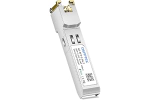 QSFPTEK 2,5GBASE-T SFP till RJ45 Transceiver, 2, koppar Modul GBIC kompatibel med Cisco SFP-2. -T, Ubiquiti, MikroTik,TP-Link 2.5Gb Switch/Routers, upp till 100m (Måste anslutas till 2. SFP-Port)