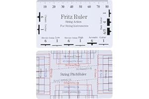 LICHUANUK 2 Stück Gitarre Gauge Lineal, Gitarren Lineal Messwerkzeuge, Gitarre Griffbrett Messwerkzeug, String Action Gauge Lineal und Stahl Fühler Gauge, für Gitarre und Bass