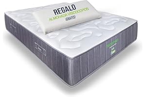 Matnature Naturfresh 90x190 – Colchón Viscoelástico con Muelles Ensacados | Altura 22 cm | Máximo Confort | Transpirable, Antiácaros, Ergonómico, Firmeza Media-Alta | 1 Almohada de Regalo