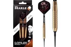 LOXLEY DARTS Loxley Ryan Searle Darts | Soft Tip Darts Brass | Milled Ring Cut | 14g Black & Gold