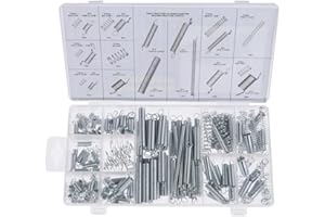 OKODOKO 200 Piece Metal Spring Set Assortment Kit: Compression, Tension, Extension & Spiral Springs with Storage Case