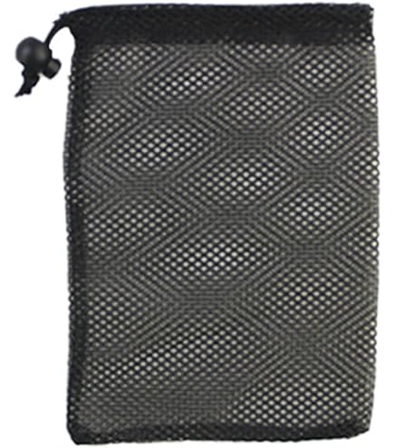 5 Sacchetti A Rete Neri Con Coulisse – Nylon, 14x19 Cm, Riutilizzabili Per Organizzare, Viaggi, Spiaggia, Bomboniere - 2