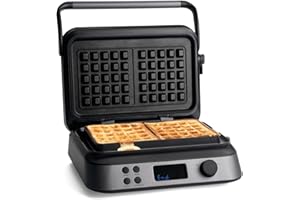 ‎SPRINGLANE KITCHEN SPRINGLANE Waffeleisen Wanda 1600 W, Doppelwaffeleisen für Belgische Waffeln, Praktische Überlaufrille, Display zur Anzeige der Backfarbe