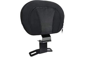 AMONIDA Rückenlehne des Beifahrersitzes, Universal Schaumstoffkissen und Metallbügel Motorrad Rückenlehne, Abnehmbare Motorrad Rückenlehne Aus PU Leder mit Reißverschluss(Schwarz)