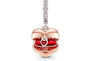 RMMY Love You Heart Charme Sterling 925 Femmes Charm Compatible pour & Européen Bracelets,Valentine's Day Mother's Day Gifts for Women