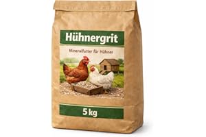 5 kg Muschelgrit Grit für Hühner, Natürlicher Futterkalk für Geflügel, Reich an Calcium, Mineralfutter, Ohne künstliche Zusätze Magenkiesel Hühnergrit Hühnerkiesel Muschelkalk Gritstein