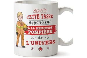 Mugffins pompière. Tasses Originales de café et Petit-déjeuner à Donner Travailleurs Professionnels - Cette Tasse Appartient à la Meilleure Pompière de l'univers - Céramique 350 ML