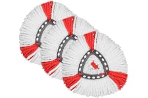 ANBOO Mop Head for Turbo 2in1 Spin Mop Refill, Pack of 3 Microfibre Mop Head Replacements, Fits Spin Mop Turbo Mop 2in1