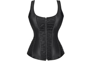 Grebrafan Corsé con Tirantes Burlesque Corset Gotico Mujer Talla Grande