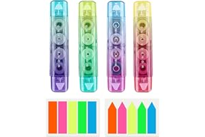 MEMOFYND Dispensador de cinta correctora de 4 piezas con 2 paquetes de notas adhesivas, rodillo de pegamento, rodillo corrector, rodillo de goma para álbumes de recortes, mini rodillo corrector,