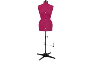 NÄHWELT FLACH Schneiderpuppe Supa Fit Damen Gr. M (42-48), weiblicher Torso, Büste, verstellbare Drehregler, individuelle Anpassung an Hals, Taille, Brust, Hüfte (pink, M)