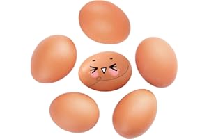 Omevett 6pcs Fake Chicken Eggs Wooden Eggs for Crafts Arts Imitation Dummy Eggs Artificial Poultry Hens Eggs Nest Eggs Helps Encourage Laying or Prevent Eating Eggs or Home Decorations