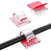Lot de 6 supports de câbles, clips de fixation, organiseur de câbles Lot de 6 supports de câbles, clips de fixation, organiseur de câbles