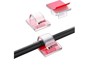 BILLYBATH 60 Stück Kabelhalter, Outdoor Kabel Clips Kabelführung Organizer Kabelclips Selbstklebend Kabelklemmen Kabelmanagement Dekoration Haken Draht Halter für Kabelbefestigung Lichterkette - Transparent