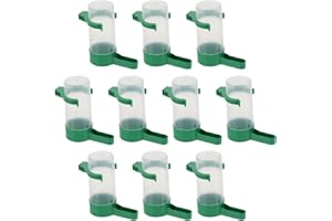 VILLCASE 10pcs Bird Water Dispenser for Cage, Automatic Bird Water Feeder, Budgie Feeder and Drinker Set Hanging in Cage Accessories for Parrots Budgie Lovebirds