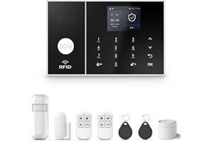 PGST trådlöst hemlarm, trådlöst larmsystem, WIFI + GSM för hem och lägenhet, med dörr-/fönsterkontakt, rörelsedetektor, funge