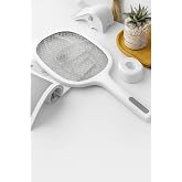 Fly Racket Mosquito Killer 8 Pcs with Stand Upright 1500mAh 3000v Racket with UV Light, Electric Charger with On-Off Button