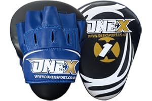 ONEX Curved Focus Pads and Gloves Set for Adults – Lightweight 23cm Boxing Mitts with Secure Grip & Shock Absorption – PU Target Pads for Muay Thai, Kickboxing, MMA & Martial Arts Training