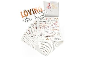 ‎HOMETY Homety Sticker Hochzeit Gästebuch (350 Stück) – Aufkleber Liebe für Fotoalbum, Scrapbook, Bullet Journal & Hochzeit Deko – Hochzeitssticker in Rose Gold für Gästebuch und Hochzeitsalbum