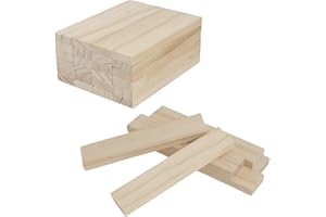 FANXAOLNES Confezione da 30 Pezzi Blocchi di Legno per Bricolage e Decorazioni, 100x20x7 mm, Mattoncini di Legno Naturale per Costruzioni, Rivestimenti e Progetti Creativi, fai da te decorazione in legno