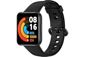 Hiseus Pasek Kompatybilny z Redmi Watch 2/Horloge 2, Miękki Sportowy Pasek Silikonowy Kompatybilny z Xiaomi Mi Watch Lite 2/Redmi Watch 2 Lite/Poco (Czarny)