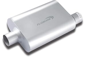 Floshine Universal Mufflers,Dual Chamber 2.5 inch inlet/2.5 inch outle，Performance Automotive Exhaust Muffler FH42541