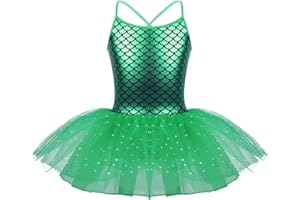 iEFiEL Vestito da Balletto Bambina Leotard Abito da Ballo Latino Paillettes Tutu Body da Ginnastica Vestito Danza Classica Dancewear Tutu Elegante Ballerina Allenamento