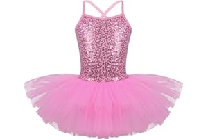 CHICTRY Girl's Ballerinas Sequined Ballet Dance Dress Fancy Party Tutu Leotard Skirt Costume