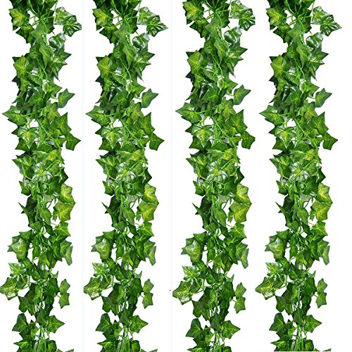 Tesan Efeugirlande Künstlich Hängende Rebe für Hochzeit Party Garten Wanddekoration ,12 Stück