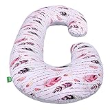 Lulando M00008533 Schwangerschafts-Seitenschläfer-Kissen für Erwachsene und Babys, 130 x 60 cm, grau - 4