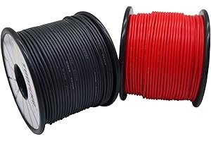 TUOFENG 22 AWG Electrical Wire 60 Meter Black Wire And 60 Meter Red Wire 0.32mm² Flexible Silicone Wire Cable Spool of Tinned Copper Wire