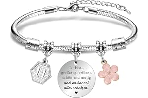 VERLUKY Charm Armband, Teenager Mädchen Geschenke, Geburtstag Armbänder, Freundschaftsarmbänder, Inspirierendes Armband, Glücksbringer Armband, Personalisierte Geschenke, Geburtstagsgeschenk für Mädchen