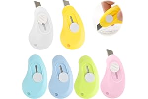 FAGENT Mini Cutter, 6 Pièces Box Cutter Petit Ouvre-carton Utilitaire, Portable Rétractable Ouvre-lettre Couteaux à Lettres Bricolage Carton, pour Enveloppe Paquet Coupe Papier Boîte