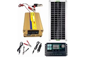 HUSHUI Kit de Sistema de Paneles monocristalinos, Kit de Paneles solares, Equipo de inversor Solar portátil Ligero para Barcos, Coches