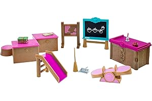 LI'L WOODZEEZ Li’l Woodzeez Salle de Classe & Cour de Récréation 20 Pieces avec Meubles and Accessoires d’Ecole – Jouets en Miniature et Ensembles de Jeux pour Enfants de 3 Ans et Plus, WZ6702Z