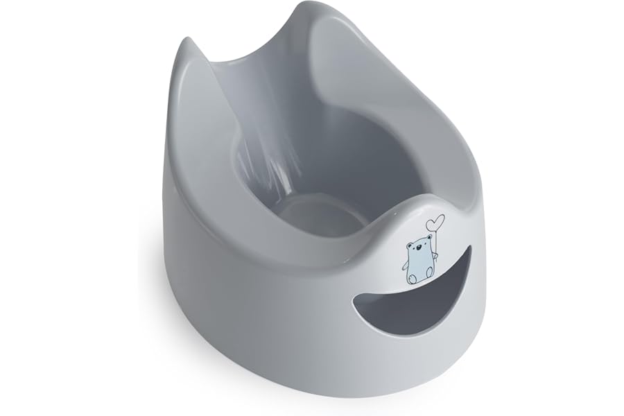 Toddler Essentials Easy Pour Potty - Light Grey | Portable Potty Training Toilet Seat for Toddlers | Hygienic, Easy to Clean, and Travel-Friendly (Previously Known as Pourty)
