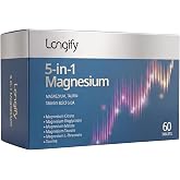 Longify 5-in-1 Magnesium; Magnezyum Bisglisinat, Sitrat, Malat, L-Treonat, Taurat ve Taurin 60 Tablet
