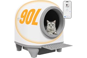 Devoko 90L Self cleaning cat litter tray,APP Control,9 safety sensors,Easy Clean litter robot,Extra Large litter boxes for Multiple Cats,Anti-pinch Smart Robot,Automatic cat litter tray for Multi-Cats