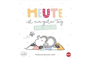 sheepworld Postkartenkalender 2025: Liebevoll illustrierter Kalender zum Aufstellen oder Aufhängen. Kultiger Postkarten-Kalender. Kleiner Kalender mit 12 süßen Postkarten. (Postkartenkalender Heye)
