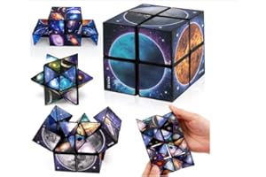 HhBdy 2 in 1 Star Sky Infinity Cube Set,Fidget Toys for Kids Magic Cube Stress Relief Toys Sensory Toys for Autism Teenagers Cool Presents for 8-12 Year Olds Boy-Educational Game Gifts