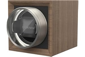 DUKWIN Single Watch Winder Box Portable Watch Winders for 1 Watches with Quiet Japanese Motor, Dual Power Supply for Travel
