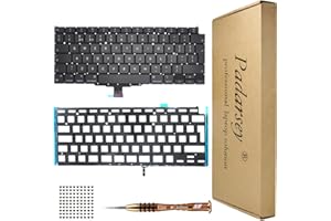Pardarsey Replacement Backlight Backlit UK Version Keyboard Compatible with MacBook Air Retina 13" M1 A2337 Late 2020 Year UK Version+Keyboard Screws+Screwdriver